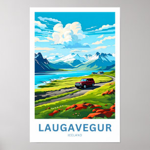 Laugavegur Island Travel Print Poster