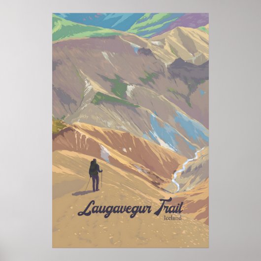 Laugavegur-Wanderweg Island Reiseplakat Poster (Vorne)