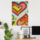Laugh Hearts Art Poster Print (Heimbüro)