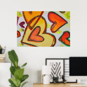 Laugh Hearts Art Poster Print (Heimbüro)