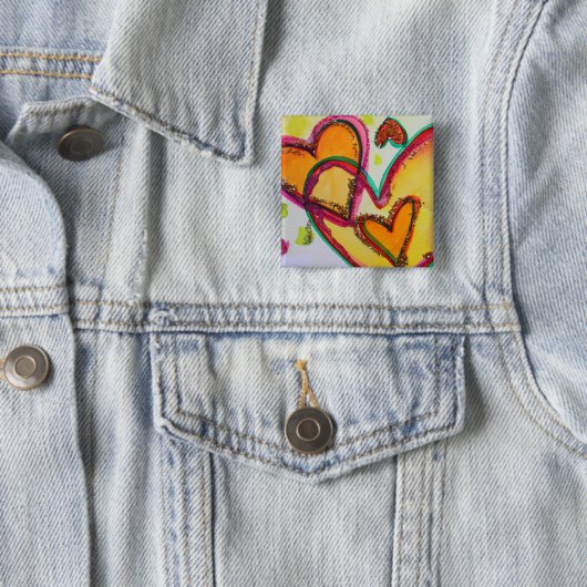 Laugh Hearts Connect Art Buttons oder Lapel Pins (Beispiel)