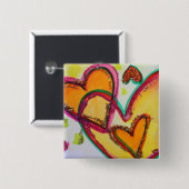 Laugh Hearts Connect Art Buttons oder Lapel Pins (Vorne & Hinten)