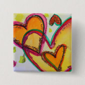 Laugh Hearts Connect Art Buttons oder Lapel Pins (Vorderseite)