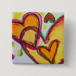 Laugh Hearts Connect Art Buttons oder Lapel Pins