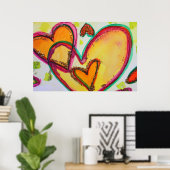 Laugh Hearts Connect Painting Art Poster Print (Heimbüro)