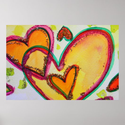 Laugh Hearts Connect Painting Art Poster Print (Vorne)