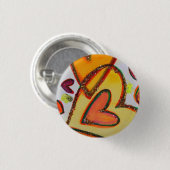 Laugh Hearts Crossing Art Buttons oder Lapel Pins (Vorne & Hinten)