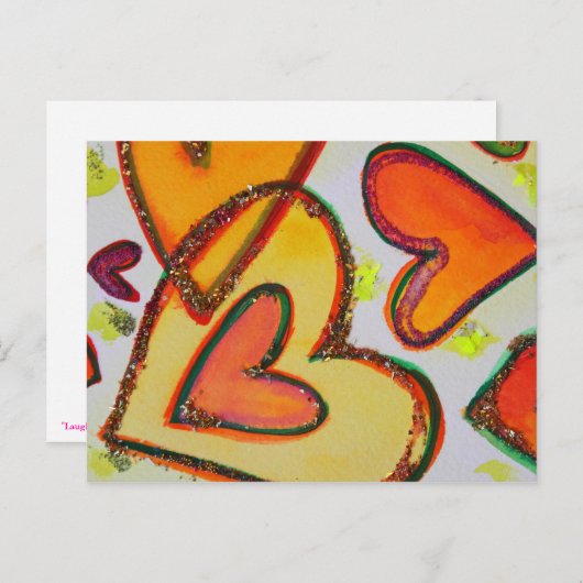 Laugh Hearts Crossing Postcard Postkarte (Vorne/Hinten)