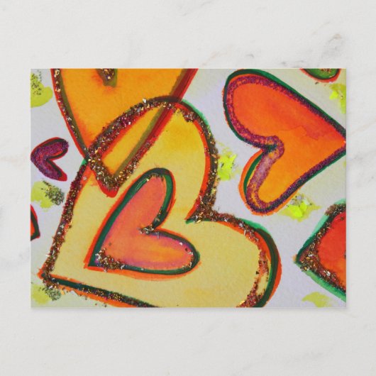 Laugh Hearts Crossing Postcard Postkarte (Vorderseite)