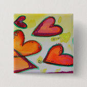 Laugh Hearts Flying Art Button oder Button Juwelen (Vorderseite)