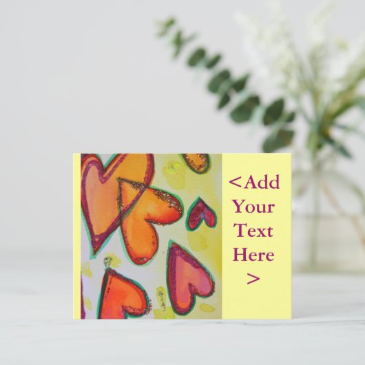 Laugh Hearts Flying Postcard Postkarte (Stehend Vorderseite)