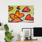 Laugh Hearts Painting Art Poster Print (Heimbüro)