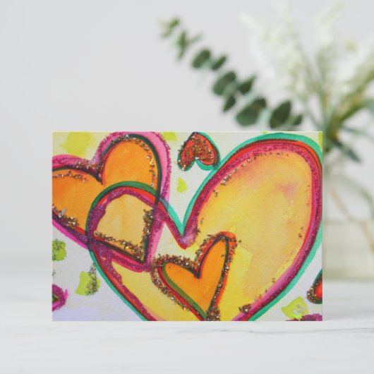 Laugh Hearts verbinden kleine Einladung oder laden (Stehend Vorderseite)