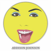 Laugh Hübsche Frau Glamourous Chic Yellow Name 14" Aufkleber (Vorderseite)