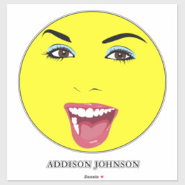 Laugh Hübsche Frau Glamourous Chic Yellow Name 14" Aufkleber