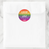 Laugh & Liebe Rumi Rainbow Runder Aufkleber (Tasche)