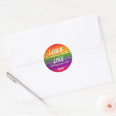 Laugh & Liebe Rumi Rainbow Runder Aufkleber (Umschlag)