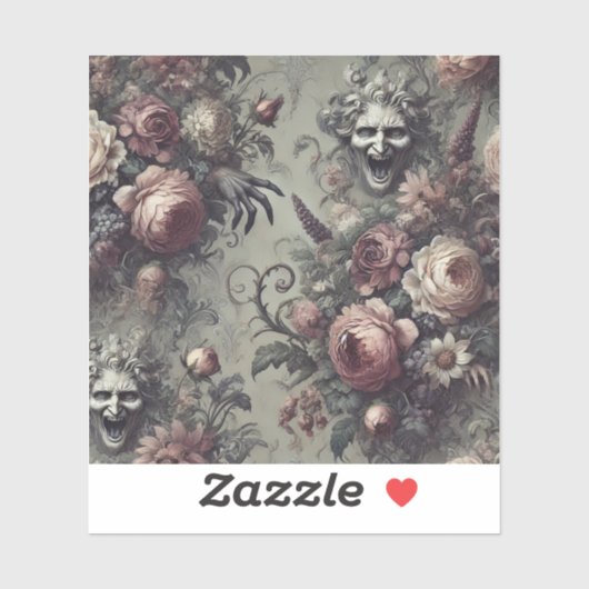 Laugh Lines - Gothic Floral Aufkleber (Blatt)