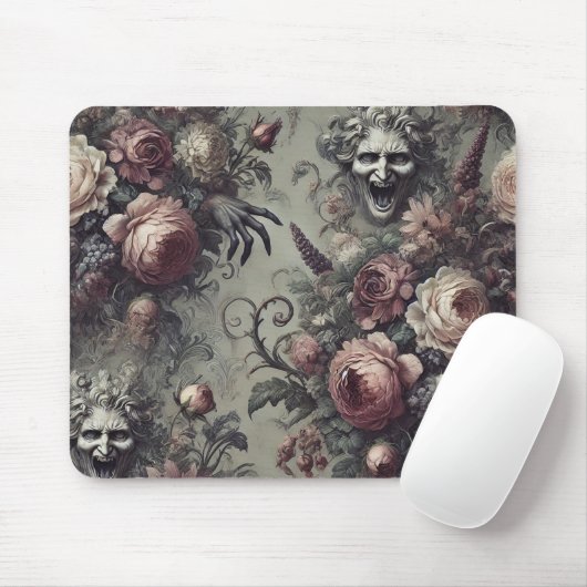 Laugh Lines - Gothic Floral Mousepad (Mit Mouse)