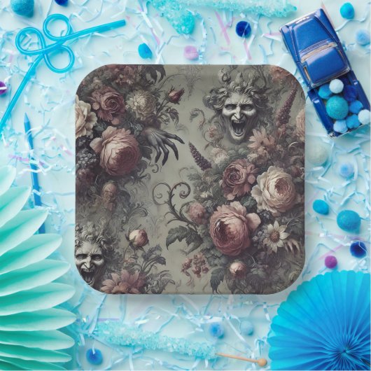 Laugh Lines - Gothic Floral Pappteller (Party)