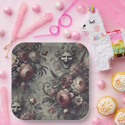 Laugh Lines - Gothic Floral Pappteller (Party)