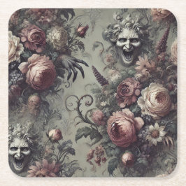 Laugh Lines - Gothic Floral Rechteckiger Pappuntersetzer