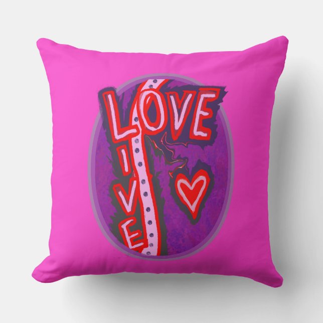 Laugh, Live Liebe Topografie Kissen (Vorderseite)