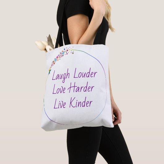 Laugh Loud, Liebe Hard, Live Kind Stolz Tasche (Von Nahem)