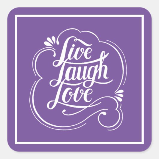 Laugh Love Quadratischer Aufkleber (Vorderseite)