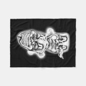 Laugh Now Cry Spater Chicano Tattoo Flash Fleecedecke (Vorderseite (Horizontal))