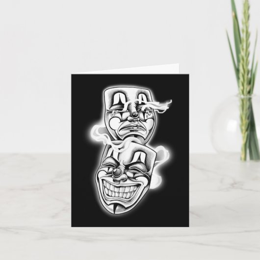 Laugh Now Cry Spater Chicano Tattoo Flash Karte (Vorderseite)