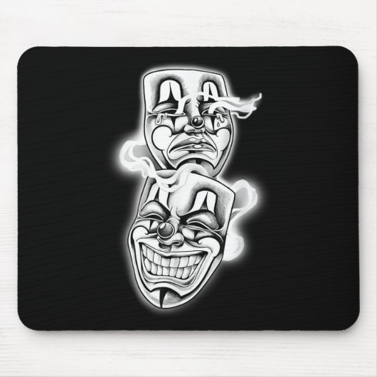 Laugh Now Cry Spater Chicano Tattoo Flash Mousepad (Vorne)