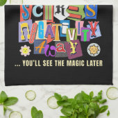 Laugh Oft - Positives Typografie Zitat Design Geschirrtuch (Gefaltet)