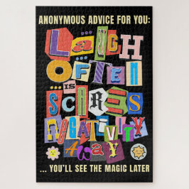 Laugh Oft - Positives Typografie Zitat Design Puzzle