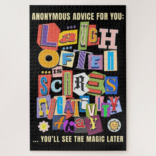 Laugh Oft - Positives Typografie Zitat Design Puzzle (Vertikal)