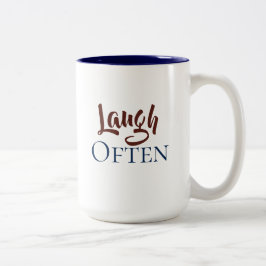 Laugh Often Blue und Maroon Zweifarbige Tasse