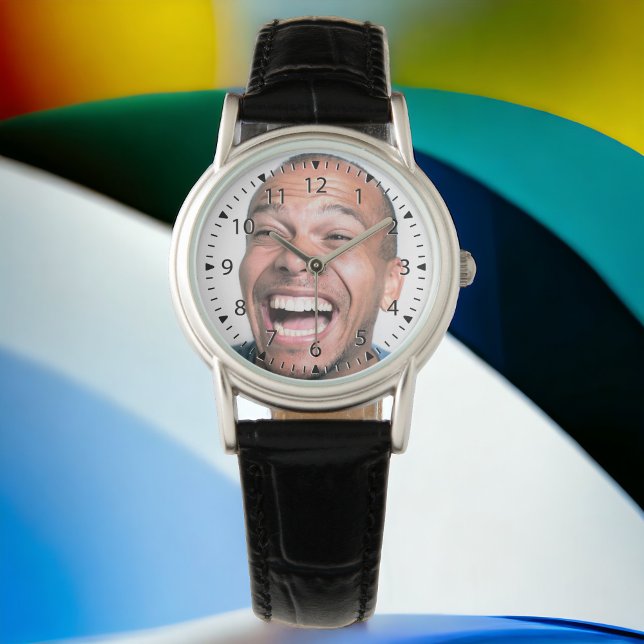 Laugh Out Loud Ihr lustiges Foto Armbanduhr (Load your hilarious photo in the photo template for a fun one-of-a-kind watch! Makes a unique gift!)