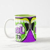 Laugh Out Loud Zweifarbige Tasse (Links)