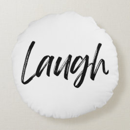 Laugh Print Round Throw Kissen