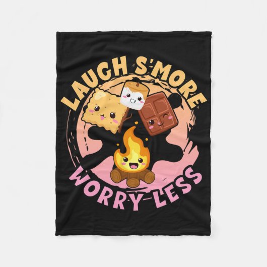 Laugh S'more Worry Less Weekend Clamping Children  Fleecedecke (Vorderseite)