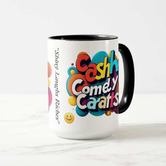 "Laugh & Sparkle" Tasse (VorderseiteRechts)