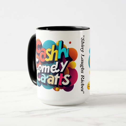 "Laugh & Sparkle" Tasse (Vorderseite Links)