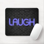LAUGH Text in Neonleuchten auf Backstein Mousepad (Mit Mouse)