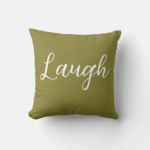Laugh Throw Kissen Olive Green