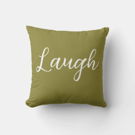Laugh Throw Kissen Olive Green