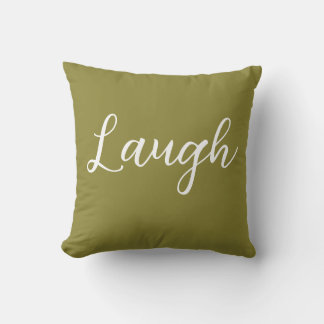 Laugh Throw Kissen Olive Green