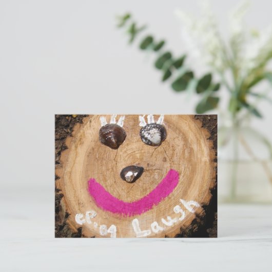 Laugh Tree Face mit Clam Muscheln Postkarte (Stehend Vorderseite)