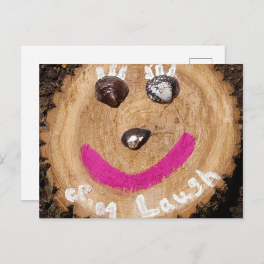Laugh Tree Face mit Clam Muscheln Postkarte (Vorne/Hinten)