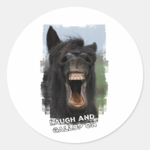 Laugh und Gallop On Runder Aufkleber