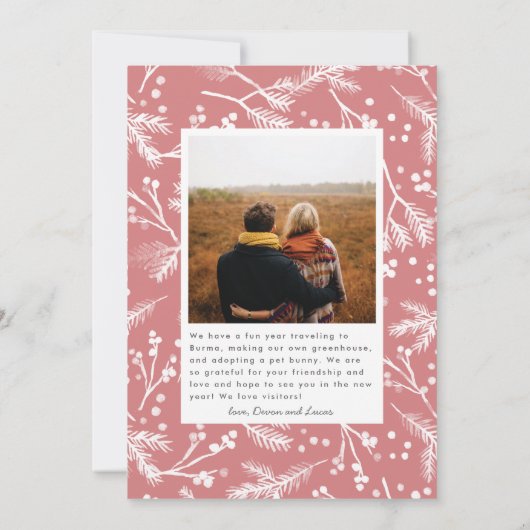 Laughing All Way Script Weihnachtsfotokarte Einladung (Rückseite)